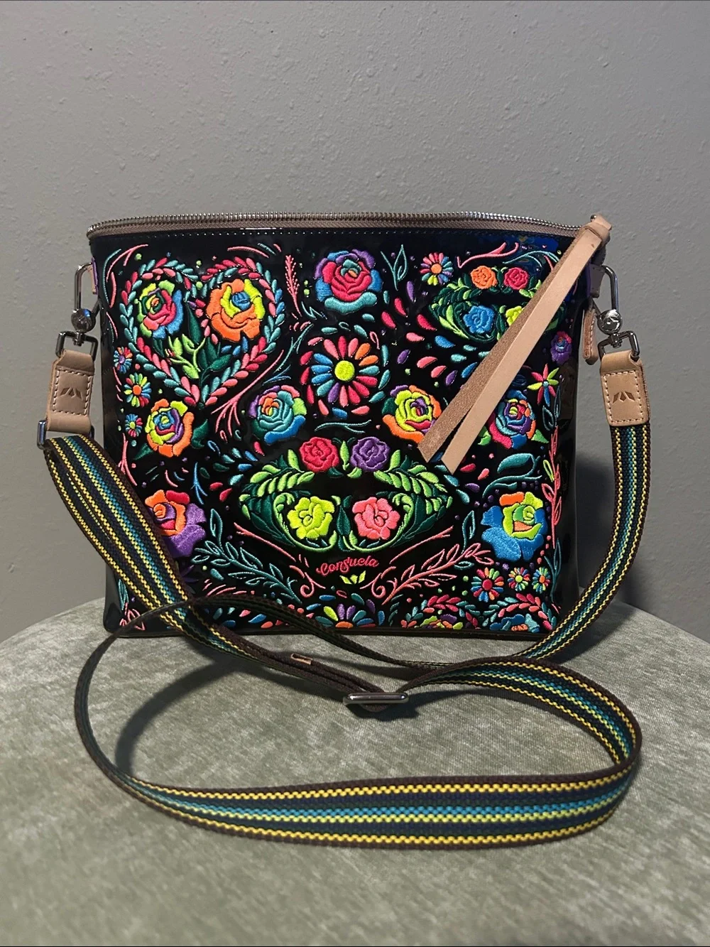 Consuela Rita Downtown Colorful Embroidered Crossbody Purse